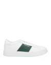 Emporio Armani Man Sneakers White Size 12 Leather, Textile Fibers In White