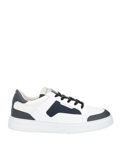 Emporio Armani Man Sneakers White Size 13 Calfskin, Polyester
