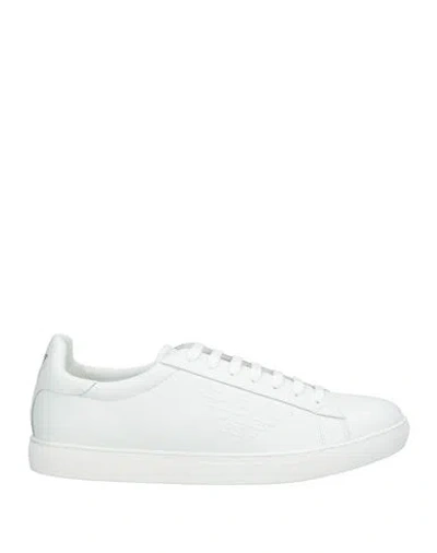 Emporio Armani Man Sneakers White Size 13 Leather