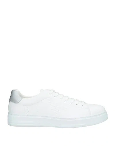 Emporio Armani Man Sneakers White Size 13 Polyester, Polyurethane