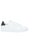 Emporio Armani Man Sneakers White Size 13 Soft Leather In White