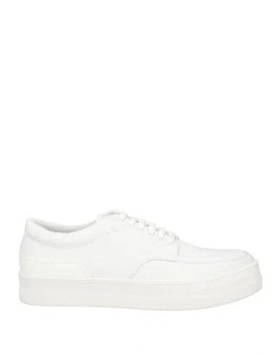 Emporio Armani Man Sneakers White Size 8 Cow Leather