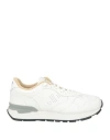 Emporio Armani Man Sneakers White Size 7 Leather, Rubber