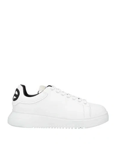 Emporio Armani Man Sneakers White Size 8.5 Soft Leather