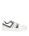 Emporio Armani Man Sneakers White Size 7 Cow Leather, Polyurethane Coated, Polyester In White