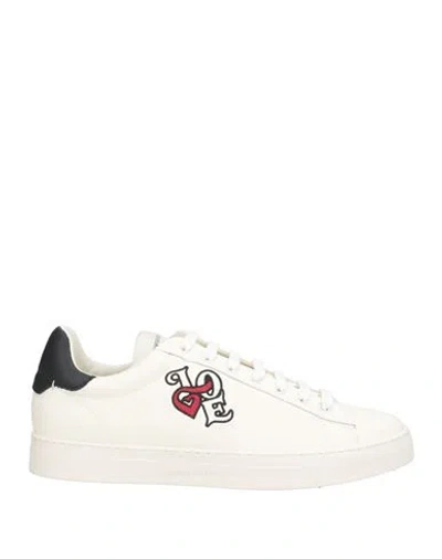 Emporio Armani Man Sneakers White Size 8 Leather