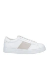 Emporio Armani Man Sneakers White Size 8 Leather, Textile Fibers