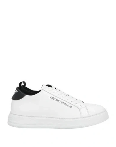 Emporio Armani Man Sneakers White Size 8.5 Leather