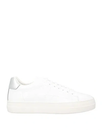 Emporio Armani Man Sneakers White Size 8.5 Leather, Textile Fibers