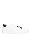 Emporio Armani Man Sneakers White Size 8.5 Calfskin In White