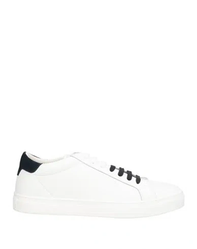 Emporio Armani Man Sneakers White Size 9 Calfskin
