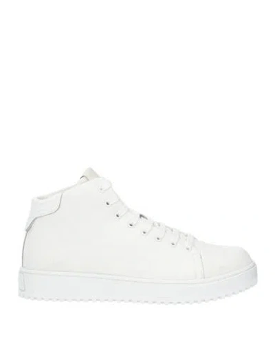 Emporio Armani Man Sneakers White Size 9 Textile Fibers, Leather