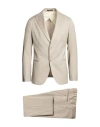 Emporio Armani Man Suit Beige Size 46 Virgin Wool, Elastane In Neutral