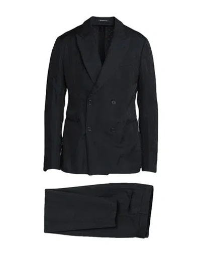 Emporio Armani Man Suit Black Size 42 Cupro, Acetate, Polyester