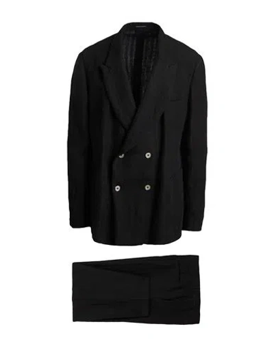 Emporio Armani Man Suit Black Size 44 Linen