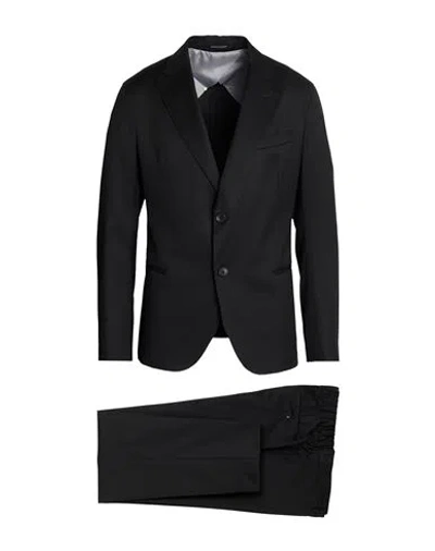 Emporio Armani Man Suit Black Size 46 Virgin Wool, Elastane