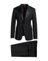 Emporio Armani Man Suit Black Size 46 Virgin Wool, Silk, Polyester In Black