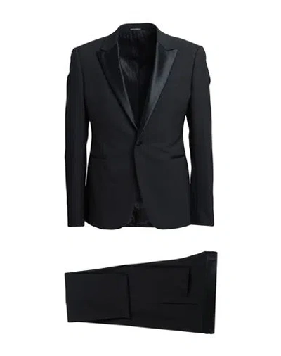 Emporio Armani Man Suit Black Size 48 Virgin Wool, Elastane