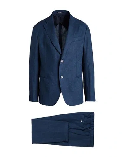 Emporio Armani Man Suit Blue Size 48 Linen