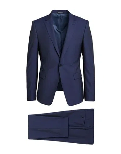 Emporio Armani Man Suit Blue Size 44 Virgin Wool, Silk