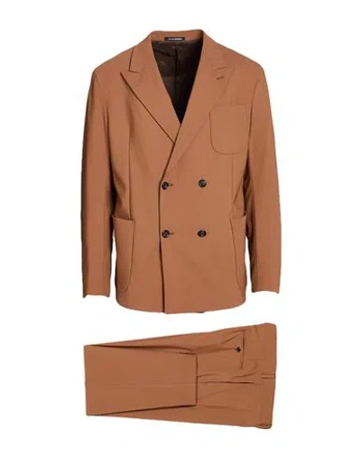 Emporio Armani Man Suit Brown Size 48 Virgin Wool, Elastane