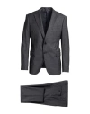 Emporio Armani Man Suit Charcoal Size 42 Virgin Wool, Elastane In Gray