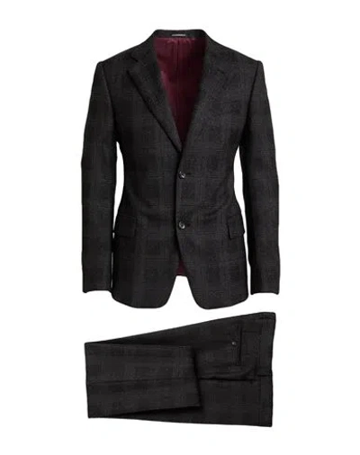 Emporio Armani Man Suit Charcoal Size 42 Virgin Wool In Gray