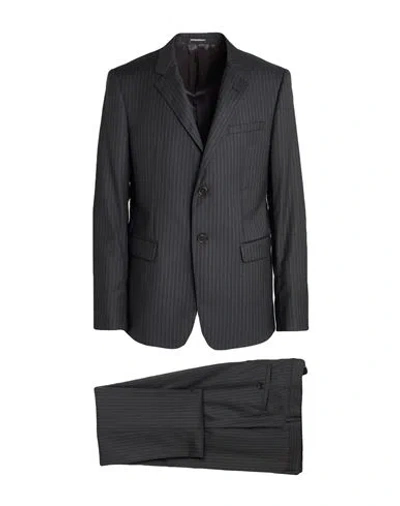 Emporio Armani Man Suit Charcoal Size 46 Virgin Wool In Blue