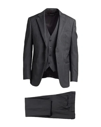 Emporio Armani Man Suit Charcoal Size 46 Wool In Gray