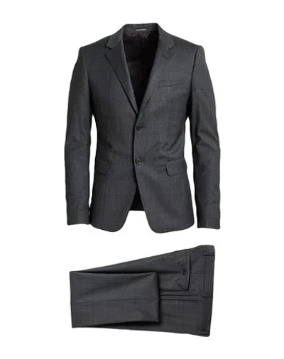Emporio Armani Man Suit Charcoal Size 48 Virgin Wool, Elastane In Gray