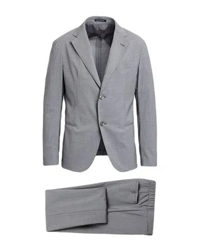 Emporio Armani Man Suit Grey Size 40 Virgin Wool, Elastane In Gray