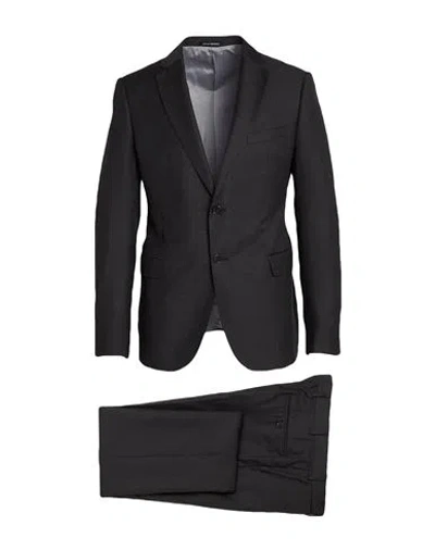 Emporio Armani Man Suit Lead Size 40 Virgin Wool, Lyocell In Grey