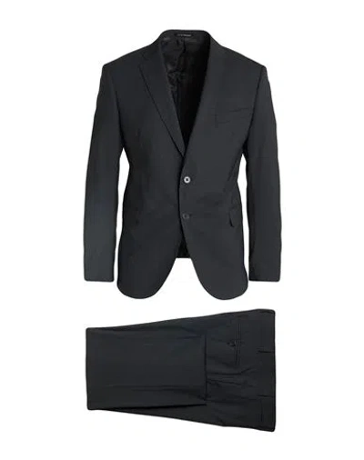 Emporio Armani Man Suit Lead Size 42 Virgin Wool, Elastane In Black