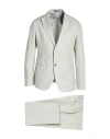 Emporio Armani Man Suit Light Grey Size 44 Linen In Grey