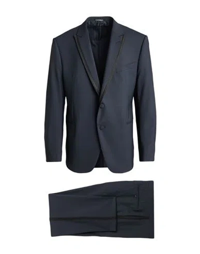 Emporio Armani Man Suit Midnight Blue Size 48 Virgin Wool, Elastane