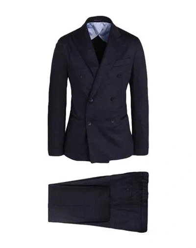 Emporio Armani Man Suit Navy Size 46 Lyocell, Virgin Wool In Navy Blue