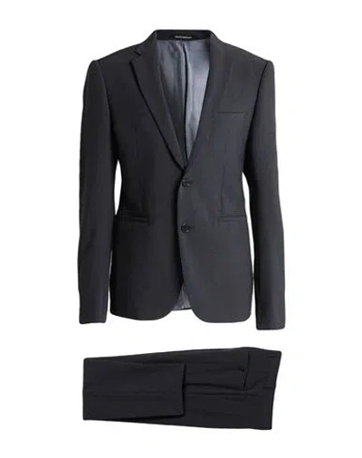 Emporio Armani Man Suit Navy Blue Size 48 Virgin Wool, Mulberry Silk, Elastane