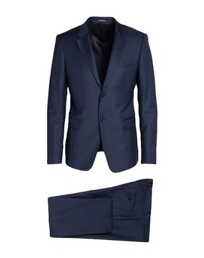 Emporio Armani Man Suit Navy Size 36 Wool, Elastane In Blue