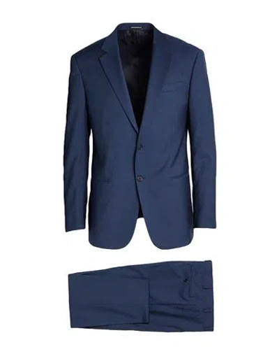 Emporio Armani Man Suit Navy Size 40 Virgin Wool In Blue