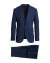 Emporio Armani Man Suit Navy Size 42 Wool, Polyester, Elastane In Blue