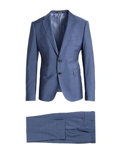 Emporio Armani Man Suit Navy Size 44 Virgin Wool In Blue
