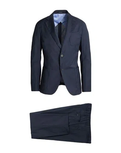 Emporio Armani Man Suit Navy Size 44 Virgin Wool In Blue