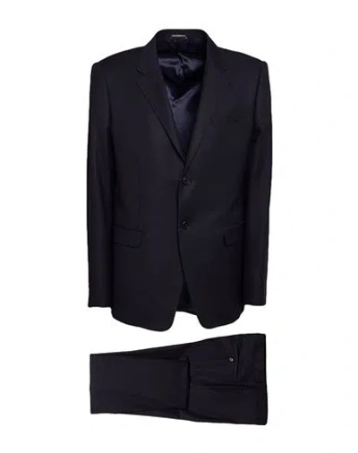 Emporio Armani Man Suit Navy Size 44 Wool In Blue