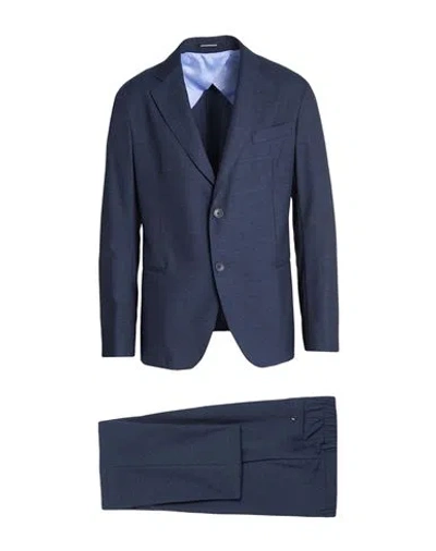 Emporio Armani Man Suit Navy Size 48 Virgin Wool In Blue