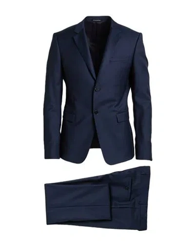 Emporio Armani Man Suit Navy Size 48 Virgin Wool In Blue