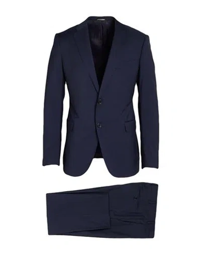 Emporio Armani Man Suit Navy Size 48 Virgin Wool In Blue