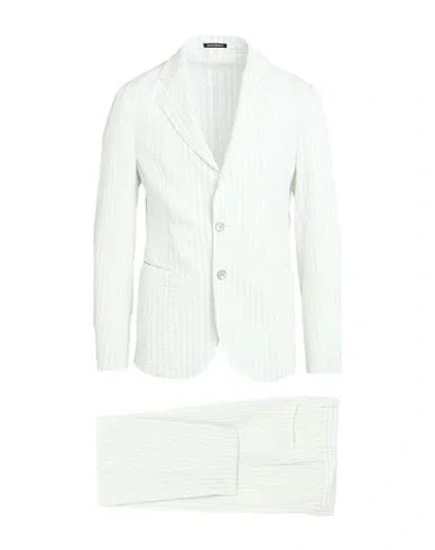 Emporio Armani Man Suit Sky Blue Size 46 Cotton, Viscose, Linen, Silk