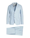 Emporio Armani Man Suit Sky Blue Size 46 Linen