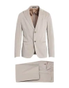Emporio Armani Man Suit Taupe Size 48 Virgin Wool, Cotton In Grey
