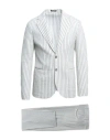 Emporio Armani Man Suit White Size 42 Cotton, Viscose, Linen, Silk